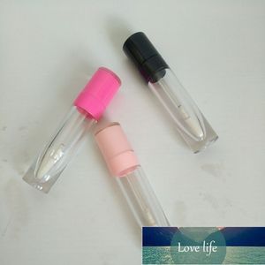 Şişe Boş Dudak Parlatıcı Tüpler Temizle Değnek 5.5 ML Yuvarlak Lipgloss Tüp Pembe Kapak Ambalaj Konteyner Doldurulabilir 30/50 adet