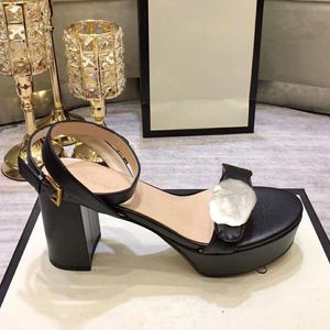 Sandali in pelle tacchi alti designer open toe piattaforma moda estiva ufficio abito da damigella d'onore scarpe da sposa temperamento bocca di pesce ruvido