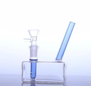 8.5 Inch potable hookah mini bong glass box bubbler USA color smoking bong water pipes smooth smoke dry use