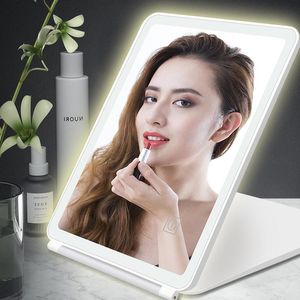 Mirrors Smart Solding Makeup Travel z LED Light Up Mirror USB Vanity Desktop kosmetyczny Make Lady Girls Prezenty