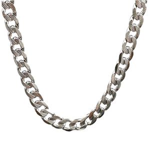 6mm 24 Inch Embossing NK Chain Curb Link Necklace For Mens Stainless Steel Silver Jewelry