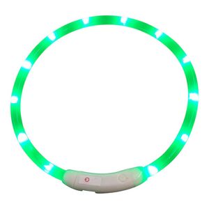 Dog Collar Leashes Daily Walking Luminous Multifunction Fashion USB Uppladdningsbar PET Säkerhet LED Collar Jogging Outdoor Vattentät glödande