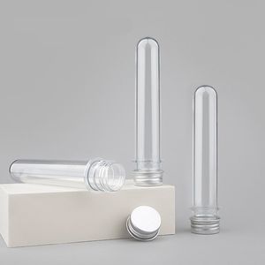 Clear Plastic Test Tubes with Caps, 40 ml Test Tube with Sealing Protection Sheets for Plants, Scientific Experiments Candy Storage, Powders, Spices, 140 x 25 mm