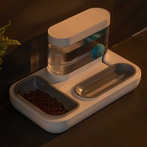 Vender Pet Cat Tigela Cão para Gatos Alimentador Tigelas Gatinho Bebedouro Automático 1.5L Capacidade Filhote de Cachorro Alimentação Waterer Produtos 210615