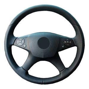 メルセデスベンツW204 C-CLASS 2007-2010 C280 C230 /ステアリングホイールハンドルブレッドのための本革製のカーステアリングホイールカバー