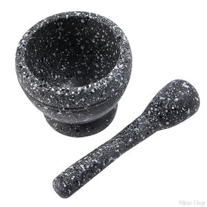 Resin Mortar Pestle Tool Set 11cm Stort kök örter Kryddor Mat Strimlande Slipning för DIY Sauce Making Mills My18 210712