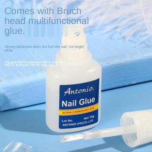 Nail Gel 1pc 10g Snabbtorkning Lim för falska naglar Glitter Acrylic Dekoration med borsttips Sticky Care Tools