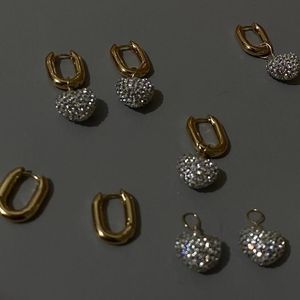 Hoop & Huggie Timeless Wonder Zirconia Detachable Heart Earrings Women Jewelry Goth Boho Designer Top Punk Ins Sweet Fancy Gift Kpop 6331