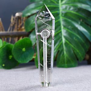 Tubo de fumo de cristal de chá natural tubo de pedra original sucção hexagonal prisma estrangeira venda direta estrangeira