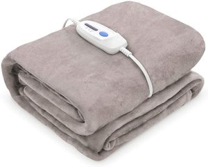 Electric Blanket Heated Throw quot x quot Oversized with Heating Levels Hours Auto Off Machine Washable