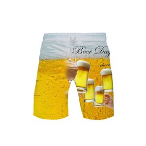 Beer Day3D color printed shorts cool and breathable beach pants summer Men Fashion Male Casual Shorts Sportswear 210713