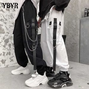 Women Cargo Harem Pants Side Pockets Black White Hip Hop Casual Male Female Joggers Trousers Fashion Streetwear 211124