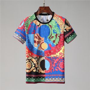 men's and women's T-shirt with round floral print loose round neck comfortable and breathable fashion top #T0045