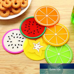 Colorful Fruit Coaster Non Slip Heat Insulation Silicone Cup Pad Modern Fashion Cup Coasters Tableware Placemat Kitchen Tools Factory price expert design Quality