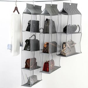 Storage Bags Handbag Hanging Organizer Wardrobe Three-dimensional Bag Transparent Shoe With Hanger