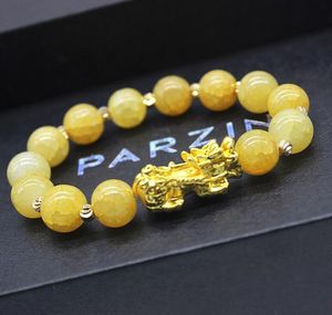 Naturstein Achat Perlen Stränge Armband Chinesische Pixiu Lucky Brave Troops Charms Feng Shui Schmuck für Frauen 8 Farben