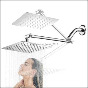 Heads 8/10/12 " Stainless Steel Head Polished Chrome Bathroom Rain Big Showerhead And Rotatable Show