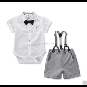 Setleri Giyim Bebek Çocuk Annelik Bırak Teslimat 2021 Doğan Bebek Erkek Bebek Beyefendi Giysi Gömlek Üst Pantolon Şort Kıyafet Seti ThEpj