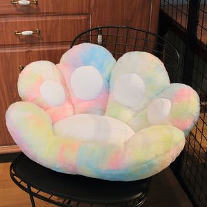 Regenbogen Neue Farben Niedliche Plüschkatze Sitzkissen für Büro Esszimmerstuhl Schreibtisch Sitz Rückenlehne Kissen Outdoor Garten Massage