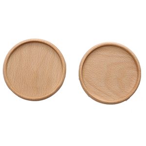 Wholesale round wooden coasters for sale - Group buy Wooden Coaster Round Square Natural Beech Wood Black Walnut Cup Mat Coffee Caps Coaster Bowl Plates Table Ware Insulation Tools DH9586