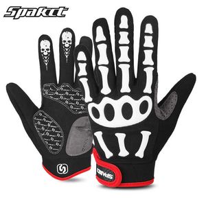 SPAKCT Skull Bike Bicycle Gloves Long Finger Full Finger Riding Racing Cycling Gloves Silicone GEL Ciclismo Gloves Warm Winter H1022