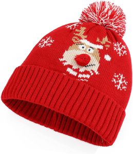 2021 Ny mode jacquard unisex jul hattar vinter varm stickad virka beanie cap santa hatt för kvinnor män bonnet
