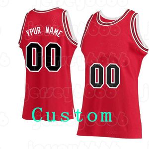 Mens Custom DIY Design Personlig Rund Neck Basketball Jerseys Mäns Sport Uniforms Stitching och Skriva ut Anpassat Namn och Nummer Mens Storlek S-XXL Red