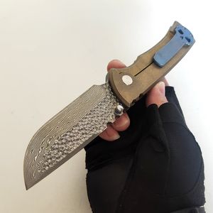 Coltello chiudibile Chaves Redencion 228 in edizione limitata Lama in vero Damasco Manico in titanio Ottimo rapporto qualità-prezzo Attrezzatura da esterno Coltelli tattici Attrezzi da caccia da campeggio