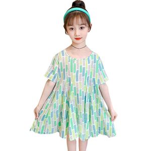 Girl Dresses Floral Pattern Girls Party Summer For Children Casual Style Children's Clothing 6 8 10 12 14 210528