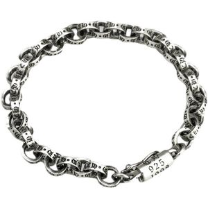 Charm Armband Classic Mens Tide Brand 925 Sterling Chain Par Personlighet Avancerad ljus lyx mode retro silver smycken