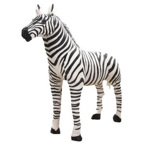 Mjukt fylld plysch djurkudde realistisk zebra för barnens födelsedagspresent R7RB 210728