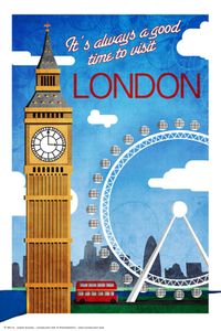 United Kingdom London Travel Poster Painting Home Decor Framed Or Unframed Photopaper Material