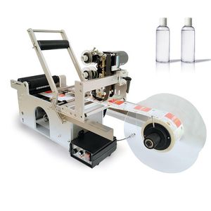 Semi Automatisk märkning Maskin Rundflaska Förpackning Label Applicator Datum Printer Justerbar Labeler