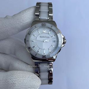 NYHET White Ceramic Bezel Damklockor hel armbandsur i rostfritt stål montre de luxe reloj de lujo