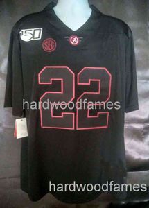 Custom N. Harris #22 Black Alabama Crimson Tide Football Jersey 150th Patch Homem Mulheres Juventude para adicionar qualquer nome N￺mero XS-5XL