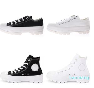 5cm Heeled Lugged OX Low Top Sneakers Star Shoes High Quality Women Black White Platform Boots Size 35-39