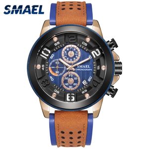 Smael New Business Orologio da uomo Automatico con data e puntatore luminoso Orologio da uomo impermeabile Sl-9083orologio Top Brand Relogio Masculino Q0524