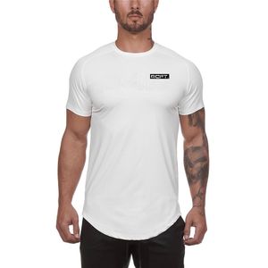 Yeni Marka Erkek Spor Salonları T Gömlek Spor Vücut Geliştirme Slim Fit Örgü Tshirt Erkekler Kısa Kollu Egzersiz Erkek Sıkıştırma Tees Tops 210421