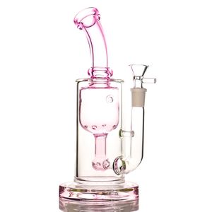 Modern Egg style percolator with different color 9.3 inches Glass Bong Hookahs water pipe straight Pink colorful recycle bong