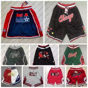 Sydda Just Don Basketbollshorts för män Bull MJ 23 JD 2 LaMelo Ball DeMar DeRozan 11 Zach LaVine 8 MitchellNess 2021/22 Edition City träningsbyxor Vit Svart