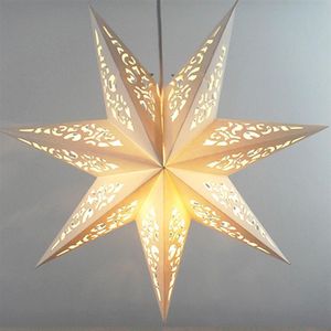 Juldekorationer 3st 45cm Star Party Light Window Grille Paper Lantern Stjärnor Lampshade Decor Hängande Ornament Navidad Decordacione