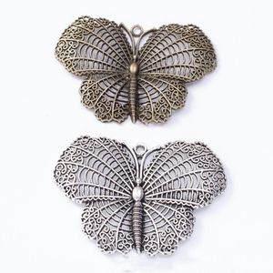 Wholesale vintage filigree necklace for sale - Group buy 10pcs MM Antique silver color filigree butterfly charms vintage pendants for bracelet earring necklace diy jewelry making