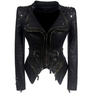 Leather Jacket Women Femme Veste Chaqueta Mujer Motorcycle 211007