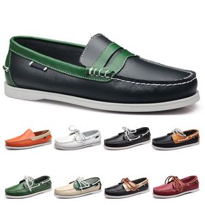 Cinquenta e três homens sapatos casuais couro estilo britânico preto branco marrom verde amarelo moda vermelha ao ar livre respirável