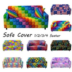 Capas de sofá elástico geométrico colorido para sala de estar Stretch Stretch Slipcover Capa LoveSeat 1/2/3/4 Seater 211116