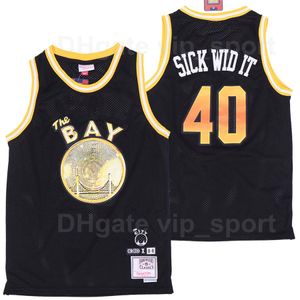 Homens BR Remix E-40 X # 40 Sick Wid It Basquete Jersey Bleacher Report Edição Limitada Equipe Preta Cor Top Qualidade À Venda