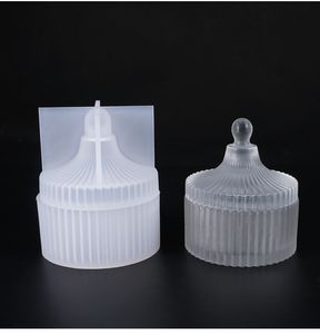 DIYクリスタルエポキシ樹脂型丸いストライプストレージボックス樹脂用シリコン金型