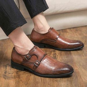 Dress Shoes 2022 New Men Formal Leather Pointed Toe Fashion Groom Wedding Oxford Plus Size 39-45 220223