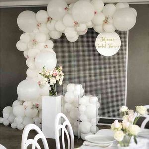 98 sztuk Biała Latex Balloon Garland Arch Kit Wedding Party Supplies Urodziny Walentynki Dekoracja 210626