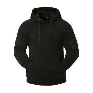 남성용 격자 무늬 퀼트 후드 스웨터 스웨터 Midyweight Pullover Hoodie 남성 힙합 캐주얼 스웨트 Kanga 포켓 3XL 210522